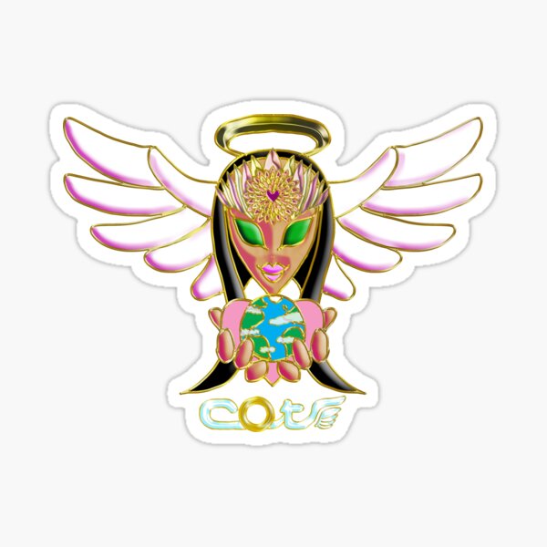 Angel Holding The Earth - Golden - COTA - Emerald Sticker