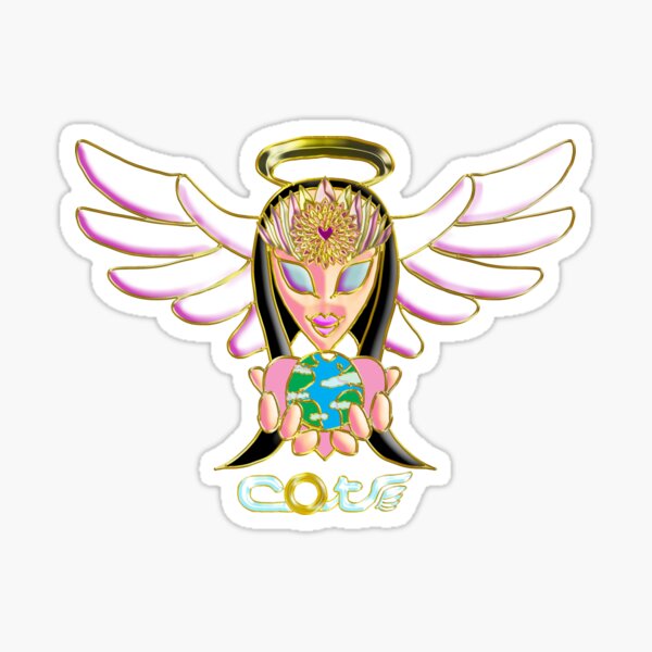 Angel Holding The Earth - Golden - COTA - Pearl Sticker