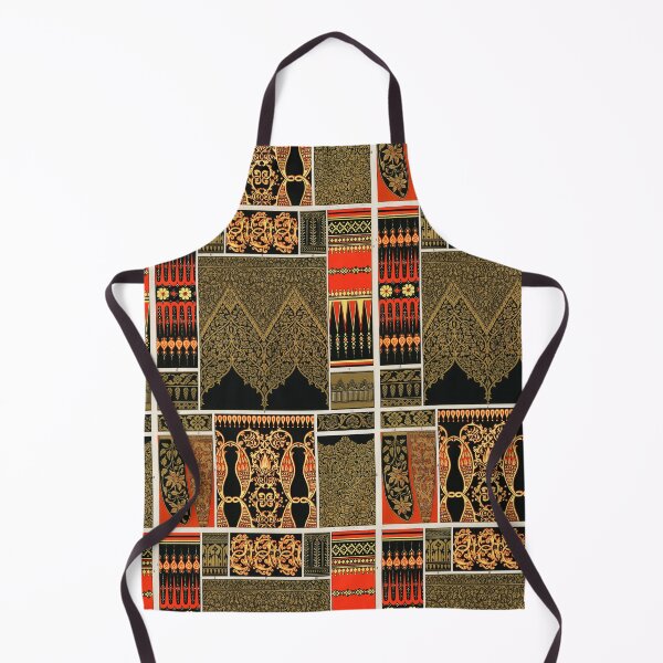 Item preview, Boho oriental pattern in orange black and golden colors, Indian pattern from L'ornement Polychrome (1888) by Albert Racinet (1825–1893) designed and sold by KaterinaLog.