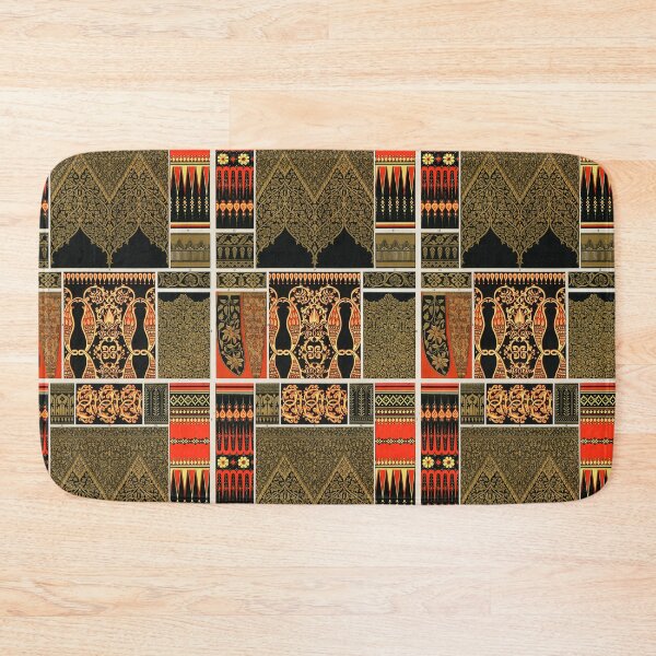 Item preview, Boho oriental pattern in orange black and golden colors, Indian pattern from L'ornement Polychrome (1888) by Albert Racinet (1825–1893) designed and sold by KaterinaLog.