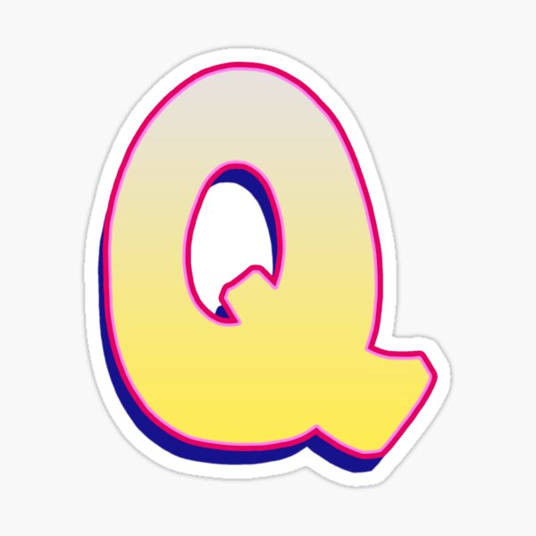 Letter Q - Yellow/Pink Sticker