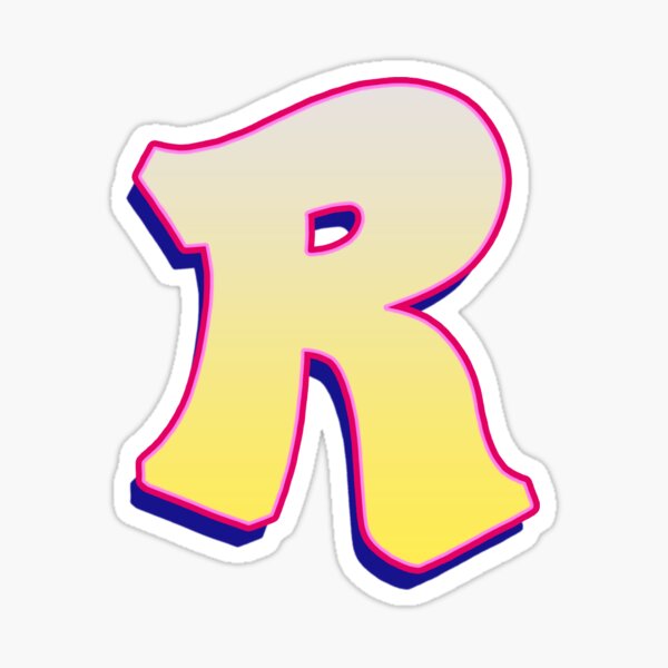 Letter R - Yellow/Pink Sticker