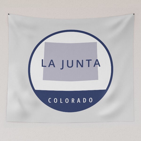 Item preview, La Junta Colorado Blue Circle State Outline designed and sold by allcitymetro.