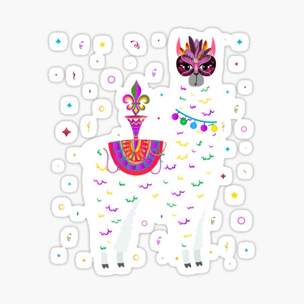 Mardi Gras Stickers Printable PNG – Pixel Llama