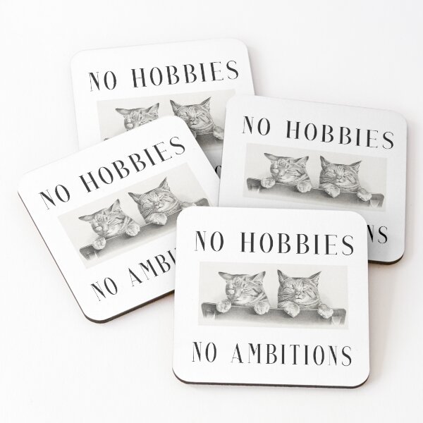 Item preview, NO HOBBIES, NO AMBITIONS lazy cats speeling designed and sold by larumbra.