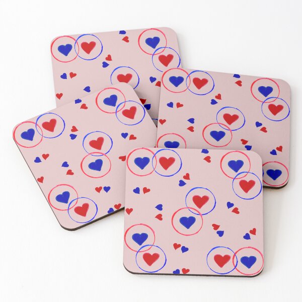 Item preview, Red and Blue Hearts Pattern - Pink designed and sold by MitaDreamDesign.