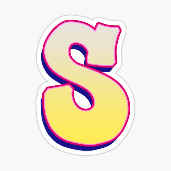 Letter S - Yellow/Pink Sticker