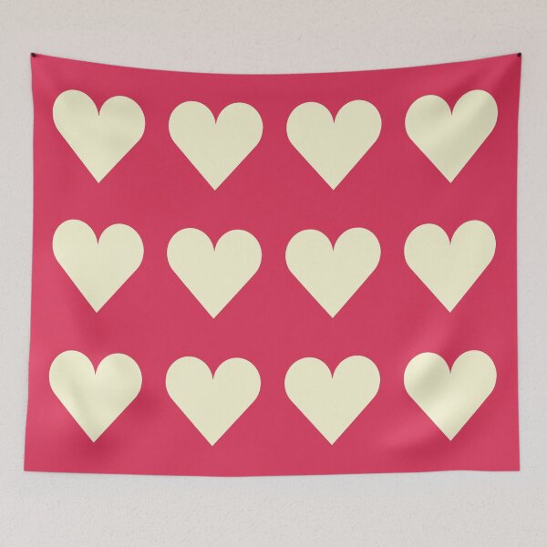 Item preview, Large CREAM and RASPBERRY PINK LOVE HEARTS designed and sold by RachelMacht.