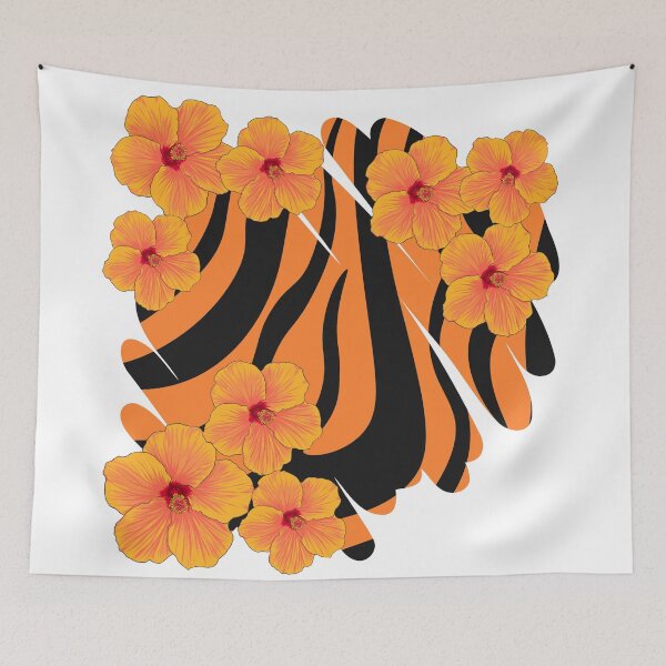 Item preview, Tiger with Flowers. Tiger Print with Flowers. designed and sold by GoldenPine.