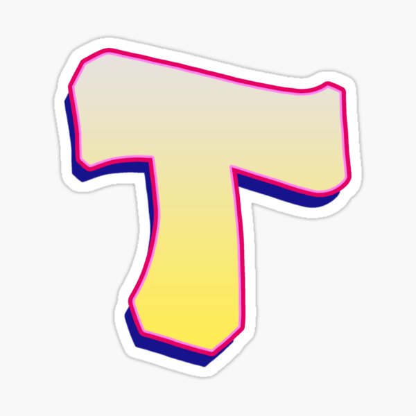 Letter T - Yellow/Pink Sticker