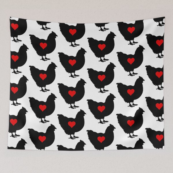 Item preview, Chicken - Silhouette and Heart designed and sold by Puddmuppy.