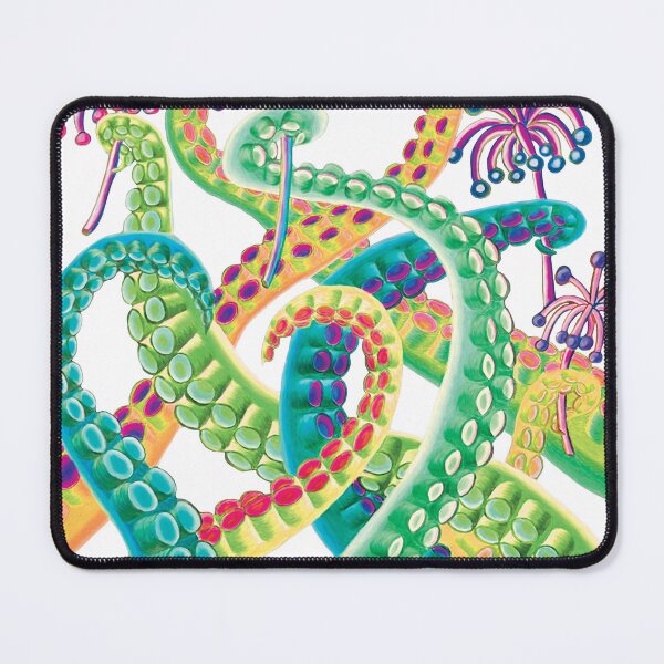 Item preview, Green Tentacles with Sea Flowers designed and sold by HeatherNafeArt.