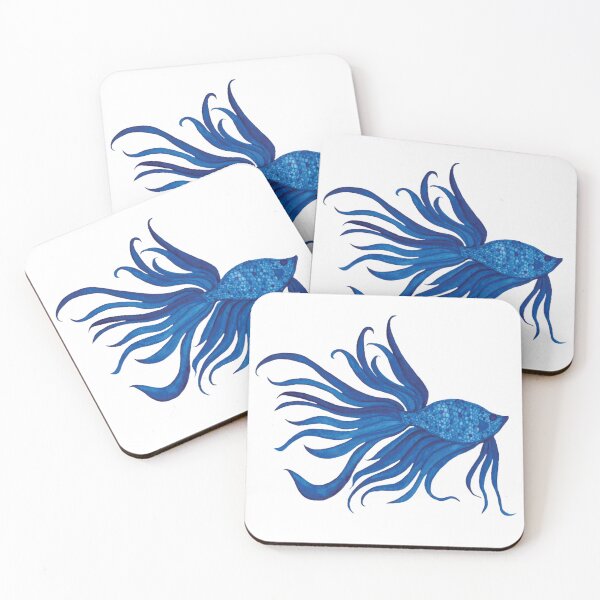 Item preview, Fancy Watercolor Blue Fish designed and sold by HeatherNafeArt.