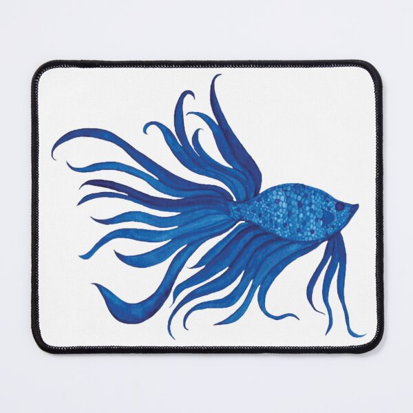 Item preview, Fancy Watercolor Blue Fish designed and sold by HeatherNafeArt.
