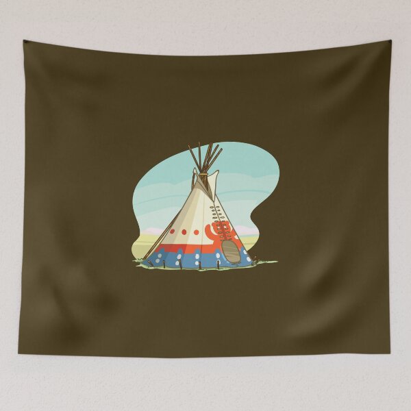 Item preview, Indian Teepee Art Illustration designed and sold by ArtCollectables.