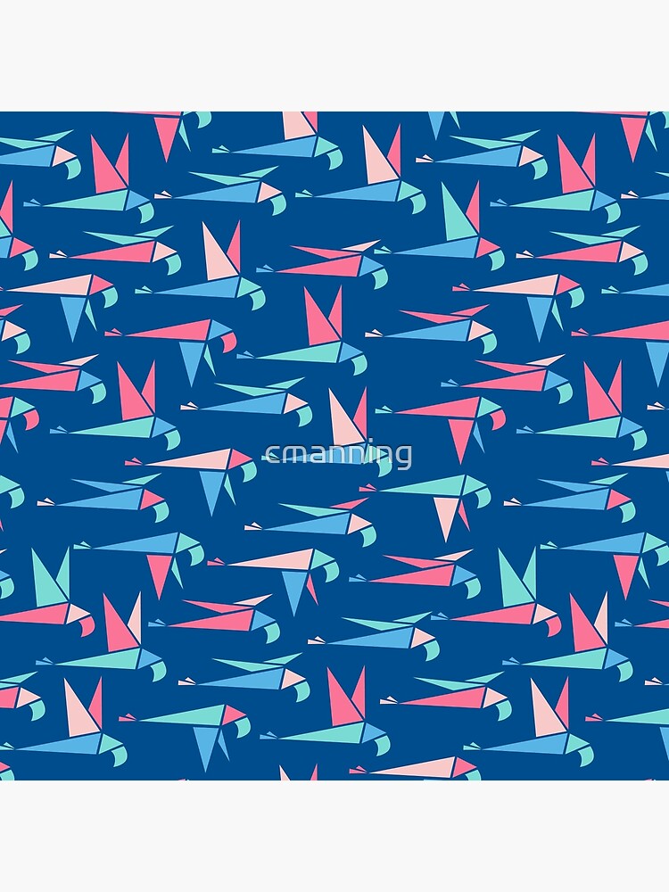 Thumbnail 4 of 4, Pillow, Flight - Blue designed and sold by cmanning.