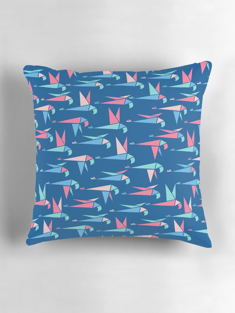 Thumbnail 3 of 4, Pillow, Flight - Blue designed and sold by cmanning.