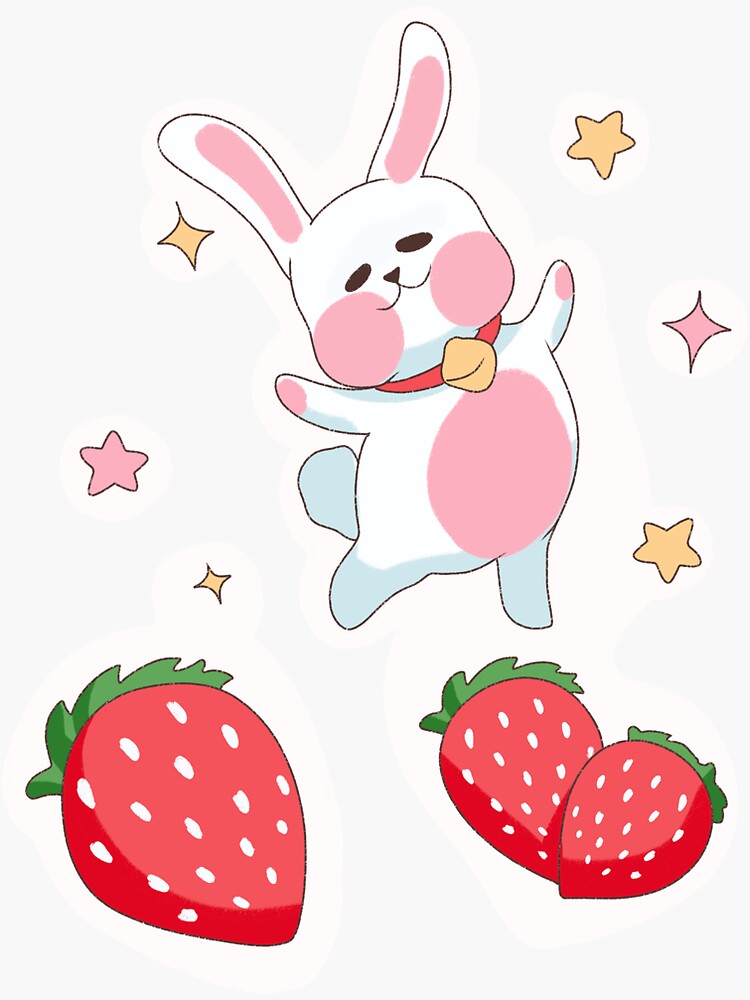 "Strawberry Bunny" Sticker By Generationall | Redbubble