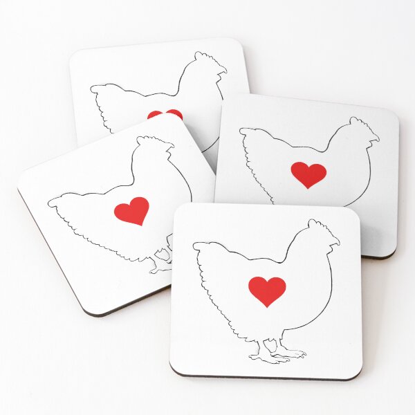 Item preview, Chicken - White Silhouette with Heart designed and sold by Puddmuppy.