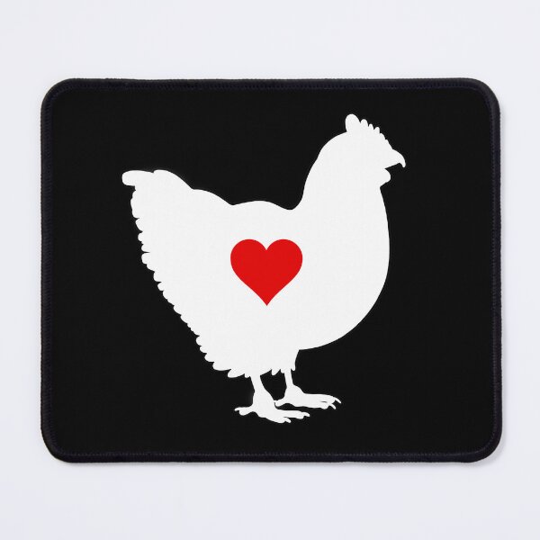 Item preview, Chicken - White Silhouette with Heart designed and sold by Puddmuppy.
