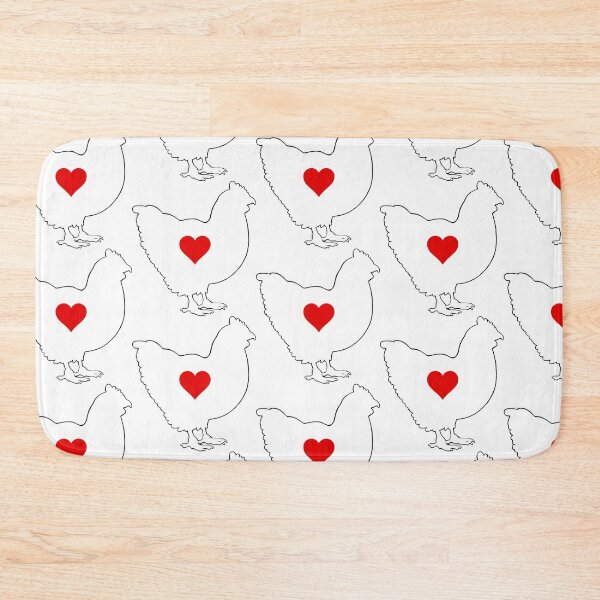 Item preview, Chicken - White Silhouette with Heart designed and sold by Puddmuppy.