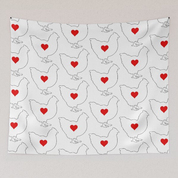 Item preview, Chicken - White Silhouette with Heart designed and sold by Puddmuppy.