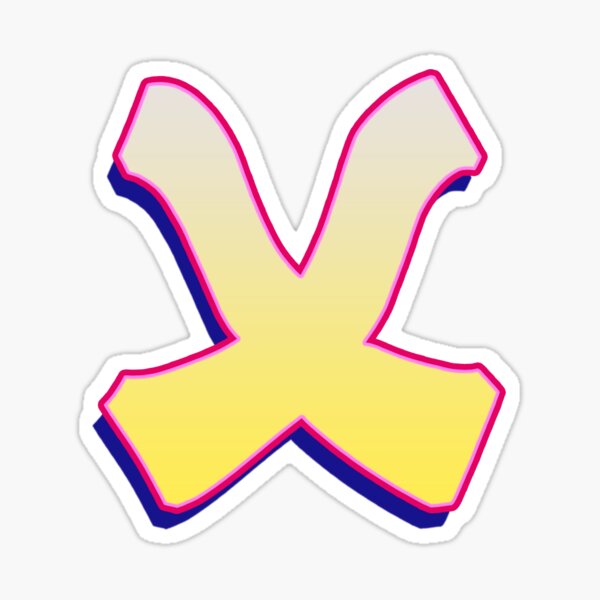 Letter X - Yellow/Pink Sticker