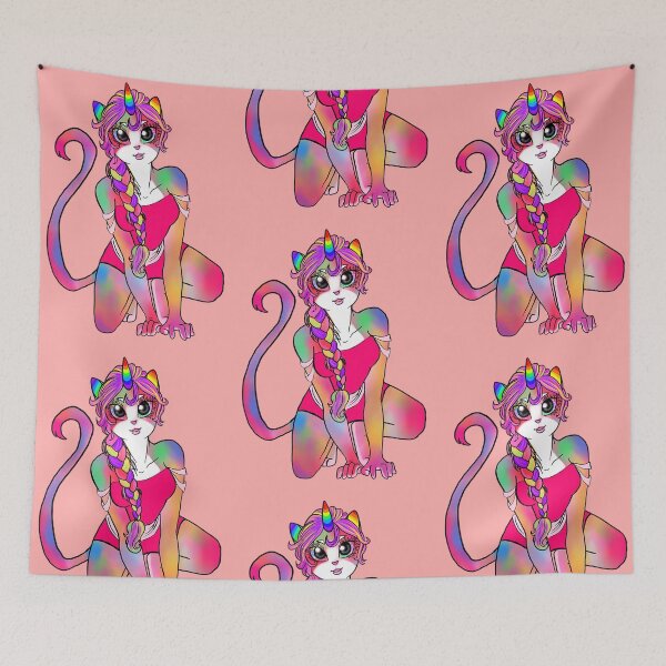 Item preview, Cute rainbow unicorn catgirl designed and sold by Vitooka.