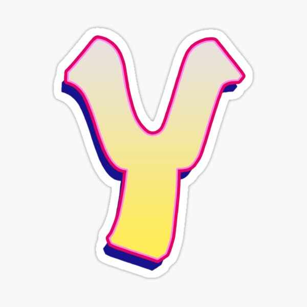 Letter Y - Yellow/Pink Sticker