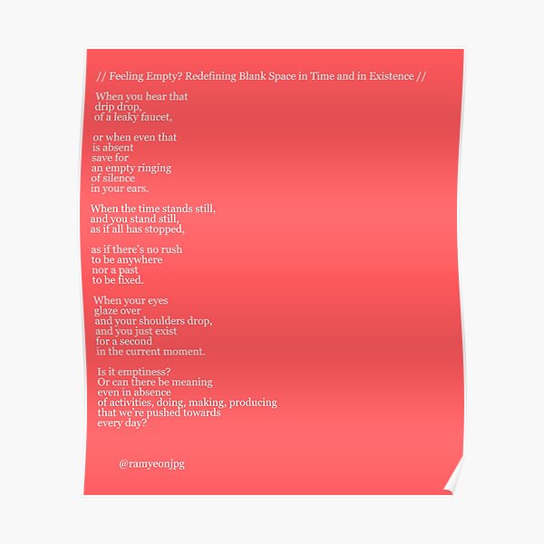 "Feeling Empty? Redefining Blank Space in Time and Existence (a poem