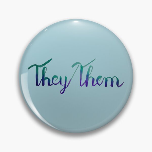 Item preview, They/them in hand lettered gradient designed and sold by Melindrea.