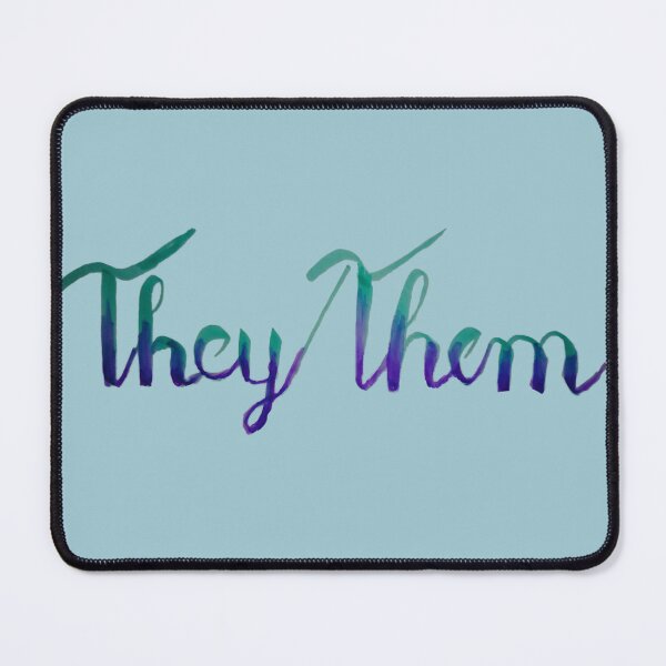 Item preview, They/them in hand lettered gradient designed and sold by Melindrea.