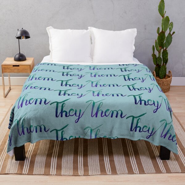 Item preview, They/them in hand lettered gradient designed and sold by Melindrea.