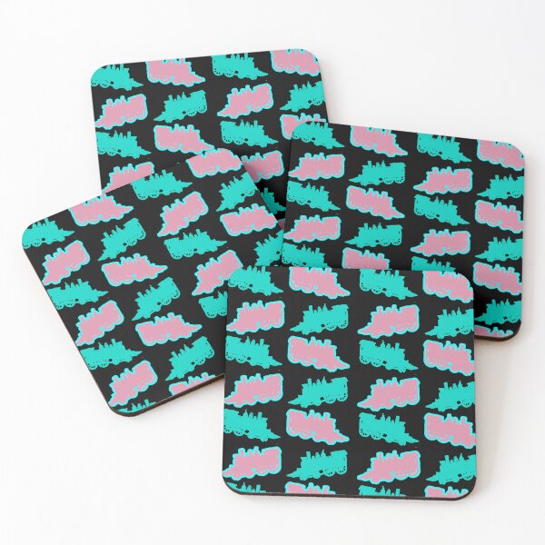 Item preview, Locomotive Train Cab Pattern - Neon Aqua, Pink designed and sold by Chubuter.