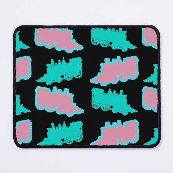 Item preview, Locomotive Train Cab Pattern - Neon Aqua, Pink designed and sold by Chubuter.