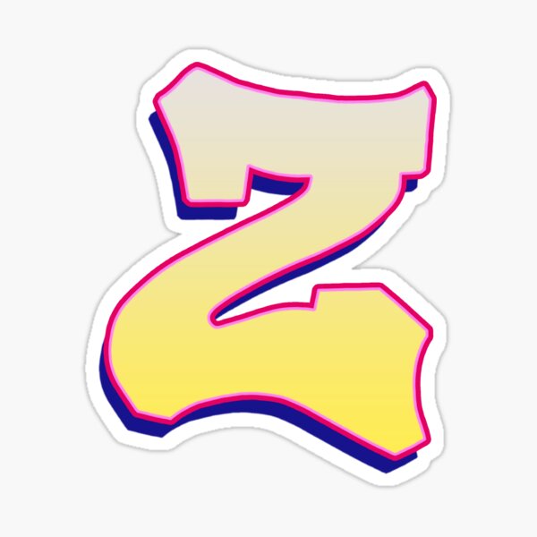 Letter Z - Yellow/Pink Sticker