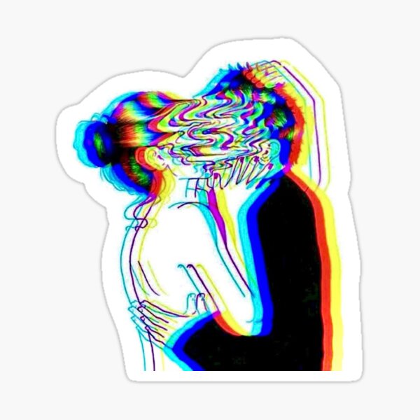 Item preview, Trippy Psychedelic Couple Kissing designed and sold by PourElla.