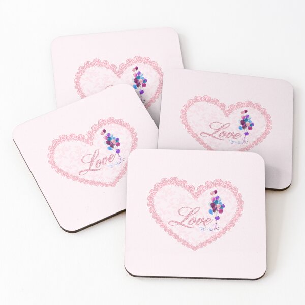 Item preview, “LOVE” Heart & Balloons designed and sold by PawsitiveMum.