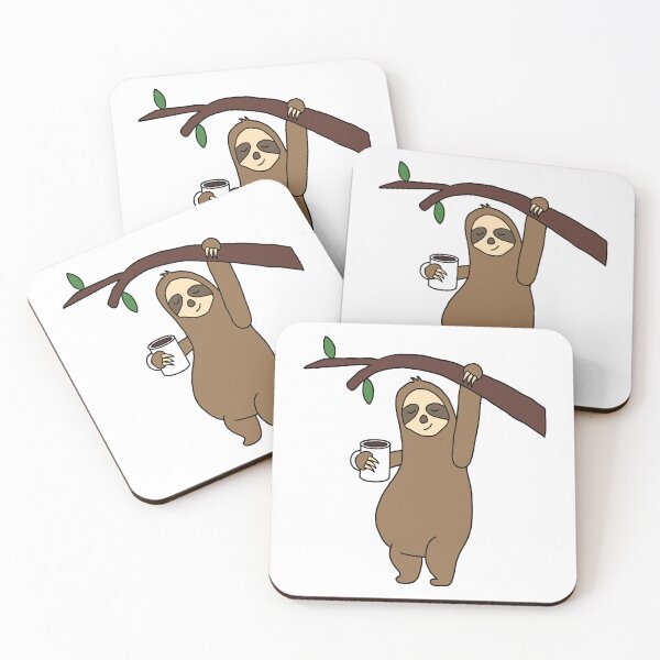 Item preview, Cool Sloth Drinking Coffee Cartoon designed and sold by SouthernDesigns.