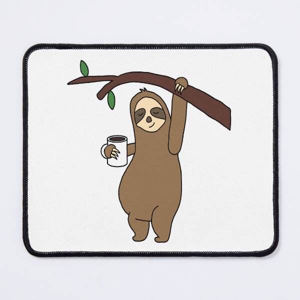 Item preview, Cool Sloth Drinking Coffee Cartoon designed and sold by SouthernDesigns.