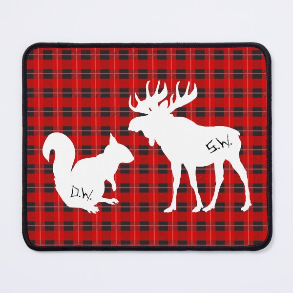 Item preview, moose + squirrel - plaid/white designed and sold by lexicolor.