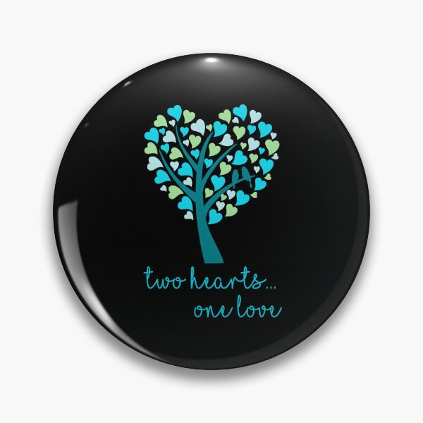 Item preview, Two Hearts...One Love - Aqua on Black designed and sold by PawsitiveMum.