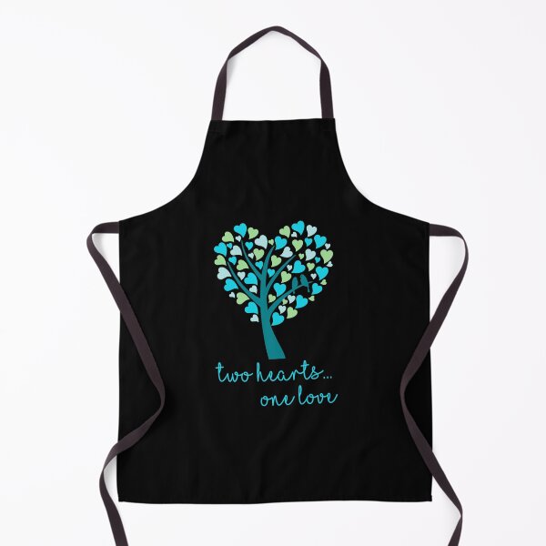 Item preview, Two Hearts...One Love - Aqua on Black designed and sold by PawsitiveMum.