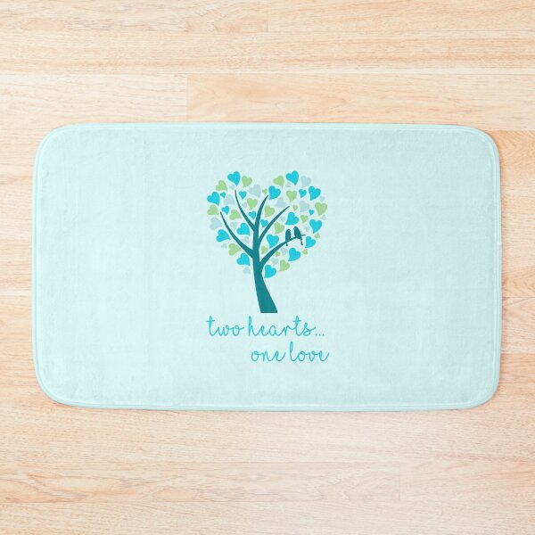 Item preview, Two Hearts...One Love - Turquoise on Aqua designed and sold by PawsitiveMum.