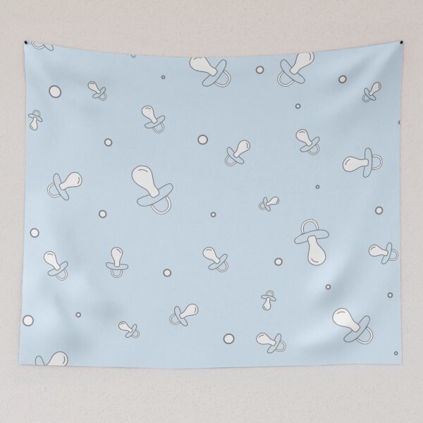 Item preview, Pale blue baby pacifier seamless pattern designed and sold by TheWalnut.