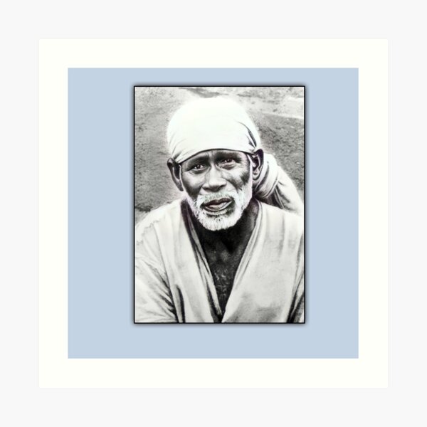 Pencil Portrait Of Sai Baba Ji