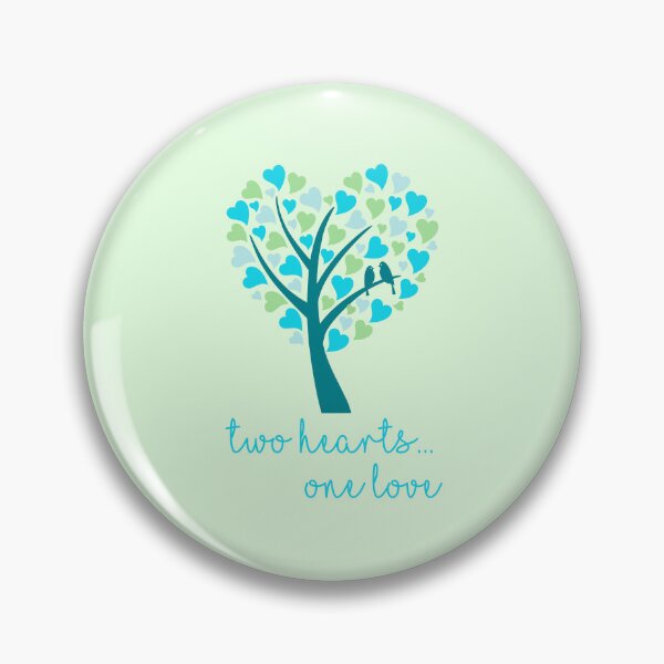 Item preview, Two Hearts...One Love - Aqua on Green designed and sold by PawsitiveMum.
