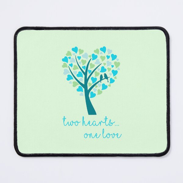 Item preview, Two Hearts...One Love - Aqua on Green designed and sold by PawsitiveMum.