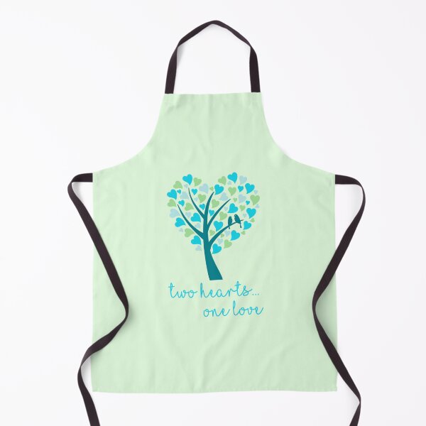 Item preview, Two Hearts...One Love - Aqua on Green designed and sold by PawsitiveMum.
