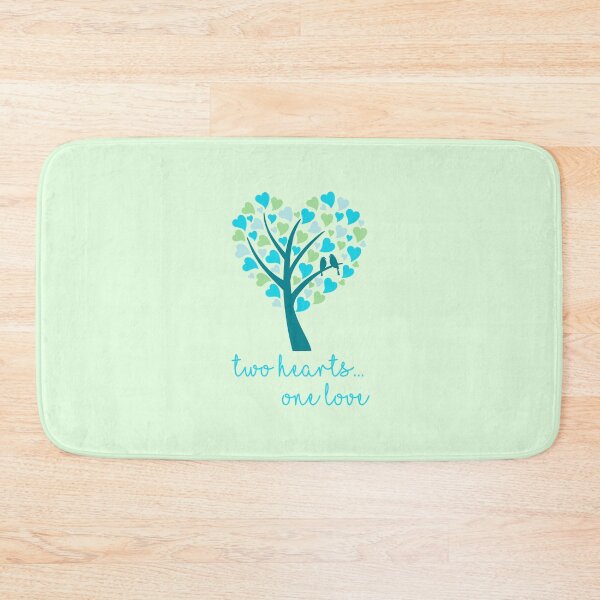 Item preview, Two Hearts...One Love - Aqua on Green designed and sold by PawsitiveMum.